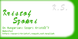 kristof szopri business card